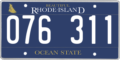 RI license plate 076311