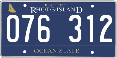 RI license plate 076312