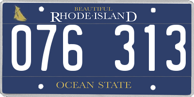 RI license plate 076313