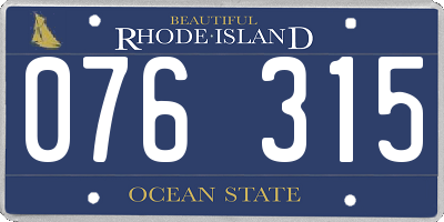 RI license plate 076315