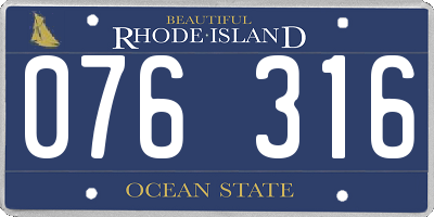 RI license plate 076316