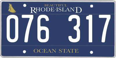 RI license plate 076317
