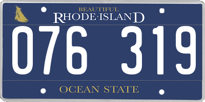 RI license plate 076319