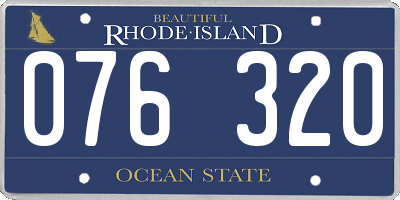 RI license plate 076320