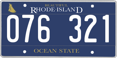 RI license plate 076321