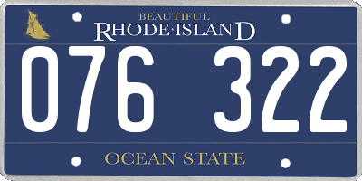 RI license plate 076322