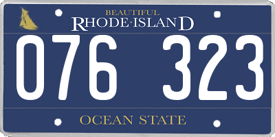 RI license plate 076323