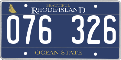 RI license plate 076326