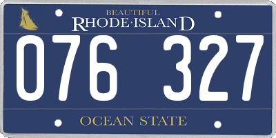 RI license plate 076327