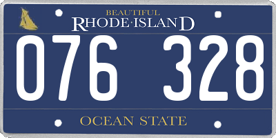 RI license plate 076328