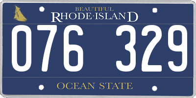RI license plate 076329