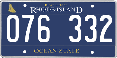 RI license plate 076332