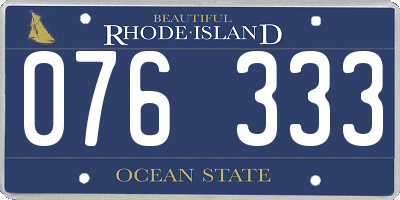 RI license plate 076333