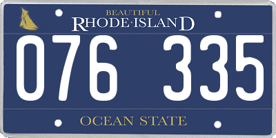 RI license plate 076335