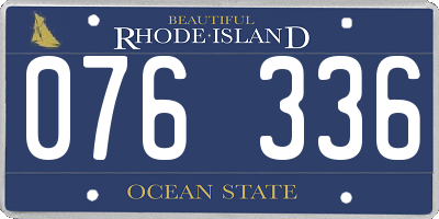 RI license plate 076336