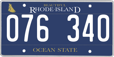 RI license plate 076340