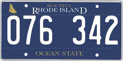 RI license plate 076342
