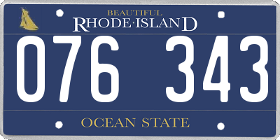 RI license plate 076343