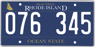 RI license plate 076345