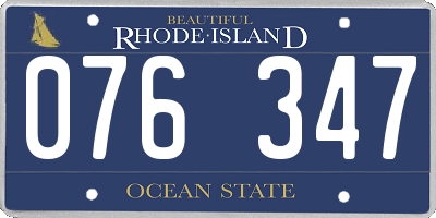 RI license plate 076347