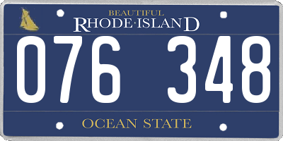 RI license plate 076348