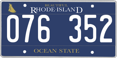 RI license plate 076352