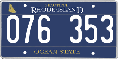 RI license plate 076353