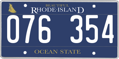 RI license plate 076354