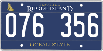 RI license plate 076356