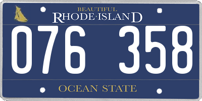 RI license plate 076358