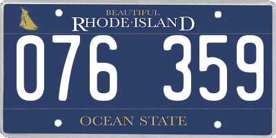 RI license plate 076359
