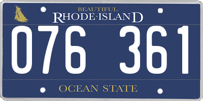 RI license plate 076361