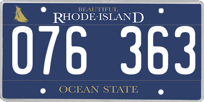 RI license plate 076363