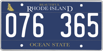 RI license plate 076365