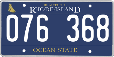 RI license plate 076368