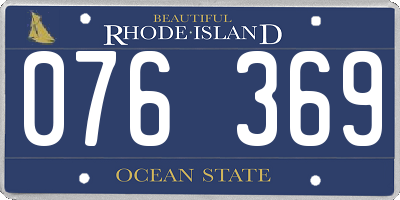 RI license plate 076369