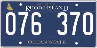 RI license plate 076370