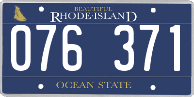 RI license plate 076371