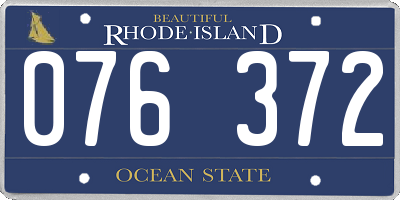 RI license plate 076372