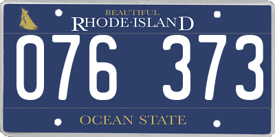 RI license plate 076373