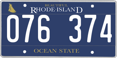 RI license plate 076374