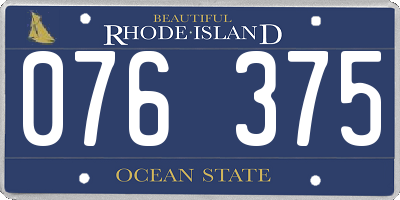 RI license plate 076375