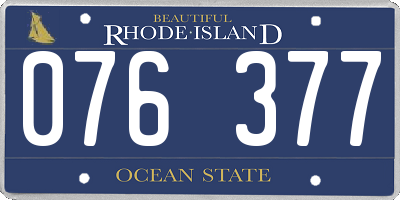 RI license plate 076377