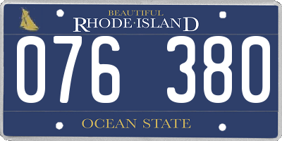 RI license plate 076380