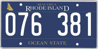 RI license plate 076381