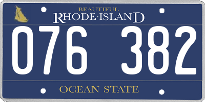 RI license plate 076382