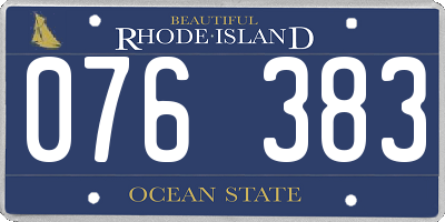 RI license plate 076383
