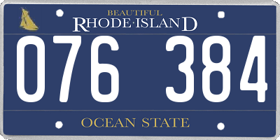 RI license plate 076384