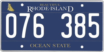 RI license plate 076385