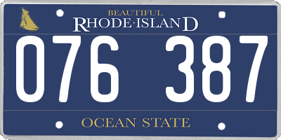 RI license plate 076387